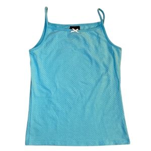H&M girls tank top 8-10yr at old blue with white dots